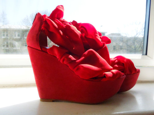 Topshop Wisteria wedges in Red