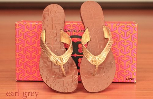 It's so comfy! Tory Burch Thora Thong sandal gold snakeskin.
