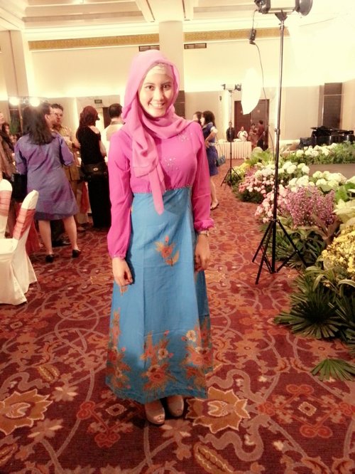On YPM birthday party, wearing my own designed dress :)