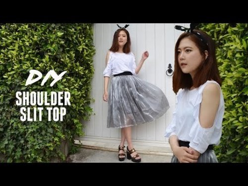 DIY Shoulder Slit Summer Top - YouTube