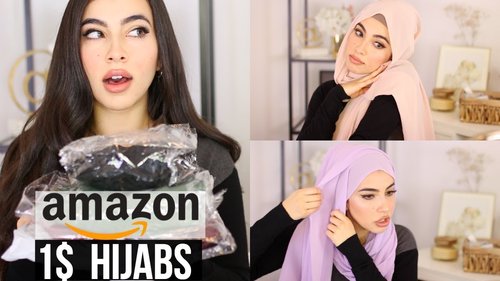 TRYING 1$ HIJABS/MUSLIM HEADCOVERING FROM AMAZON - YouTube