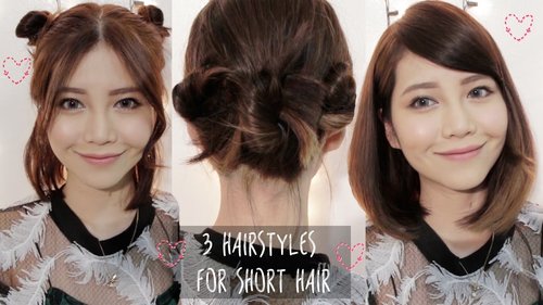 âï¸ 3 Hairstyles For Short Hair l Easy &amp; heatless â¤ï¸ - YouTube