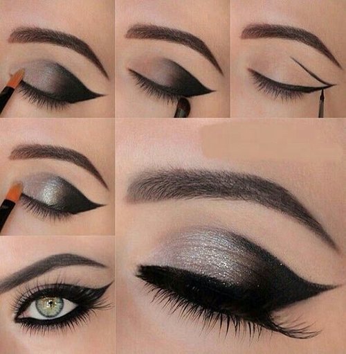 Easy guideline smokey eyes with eyeliner first