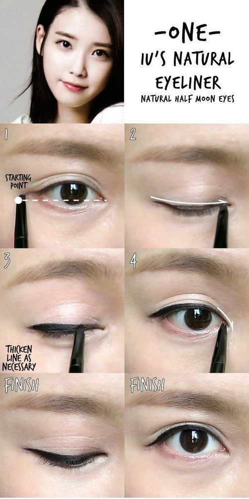 Eyeliner trick for half moon eyes tipe