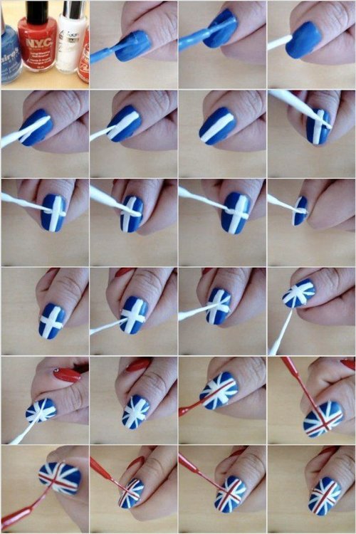 England flag nail art tutorial