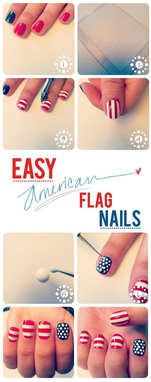 Easy american flag nails