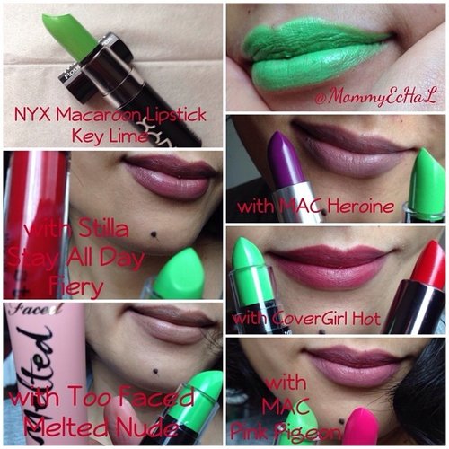 Play with my Nyx Macaroon Lipsticks #keylime from @nyxcosmetics #selfpotrait #myselfandi #narcism #lipspotrait #greenlipsticks #nyxcosmetics #toofacedcosmetics #maccosmetics #stillacosmetics #covergirlcosmetics #lipstickjungkie #makeupjungkie #clozetteid #femaledaily