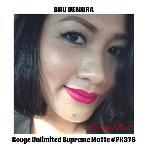 Shu Uemura Rouge Unlimited Supreme Matte #pk376 from @shuuemuraid #selfpotrait #myselfandi #narcism #pinklipsticks #lipstickaddict #lipsticksjunkie #shuuemuracosmetics #makeupaddict #makeupjunkie #clozetteid #beauty #makeup #fdbeauty #femaledaily