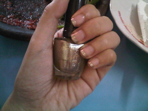 gold french manicure..
