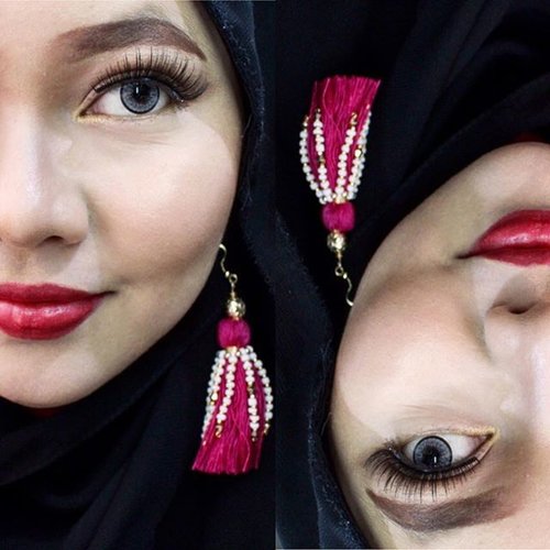 pardon my pipi 😅. #clozetteid #lipstickmafia #lipstickjunkie #motd #fotd #lipstick #beautyblogger #mayamia #makeupbyme #makeupjunkie #hudabeauty #zukreat #auroramakeup #ponymakeup #hijab #hotd #indobeautygram #beautybloggerid #like