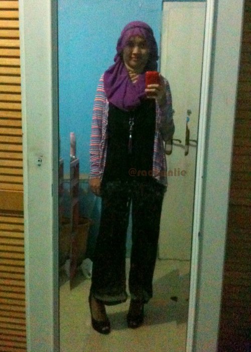 Trying out my new outfit (jumpsuit, cardigan, inner, Headband) from Zalora. 