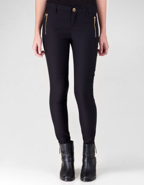 
				Leggings with zip and side strip -