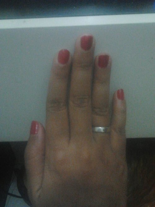 pure colour floral nail polish cherry red