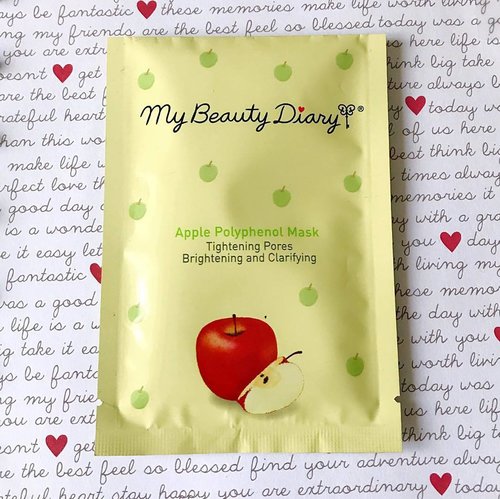 🍎 7 days of #sheetmasks ~ Day 5 🍎
.
>> My Beauty Diary Apple Polyphenol Mask <<
.
On the package it says "Tightening pores, brightening, and clarifying." I can't say that it's brightening enough but it sure does clarifies skin. And I think I did noticed a slight shrinking on my pores, or I might just be imagining things 😛 Overall this is a nice comfy mask to put on without that tingling sensation. Medium amount of moisture and wetness, there are still some essences left inside the packaging too. Effectively hydrates the skin and making it looks plumped and clearer.
.
.
.
.
#sheetmask #mybeautydiary #mybeautydiarymask #love #maskreview #koreanskincare #kbeauty #rasianskincare #skincaregram #bblogger #fdbeauty #skincarereview #clozetteid #beautybloggerindonesia