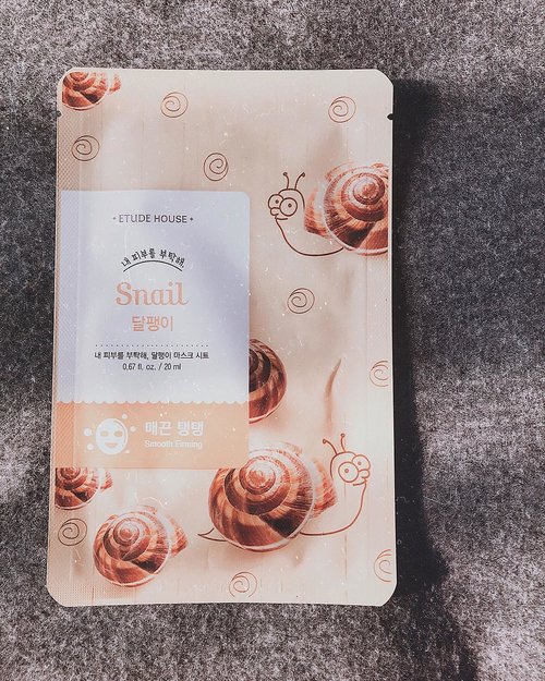 (#maskoftheday) : Snail Sheet Mask from #EtudeHouse 🐌🐌🐌
>>> Although it may sounds like: “ewww...snail slime?” - but snail secretion extracts are known for its many benefits for skin, including hydrating properties, smoothing and firming, as well as improving wrinkles and  fast healing of scars.
.
🍂From my experience, I think this is a cooling mask. When I put this sheet mask on I experienced a slight sting on my problem areas (acne) but only for a few seconds. After that everything felt normal. There wasn’t a lot of extra essence on the sheet so it’s not dripping wet (which I love!).
.
🐌The sheet is also easy to adjust on the face. I left it on for half hour and massage the extra essence left into my skin. There wasn’t many essence left on the skin though, so I think the skin just absorbed the essence from the mask. And I think that’s a good sign, meaning the skin can really benefit from all that essence. Afterwards, it made my skin supple, moist, and firm. It also helped calm down my acne too! 🧡
.
.
.
.
.
.
#sheetmask #sheetmaskaddict #sheetmaskkorea #sheetmaskreview #skincarelove #skincareblogger #skinessentials #etudehousemask #clozetteid #bloggerceria #indonesianbeautyblogger