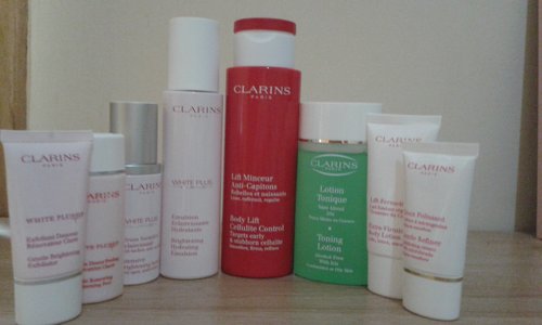 Clarins white HP luminescent, toner & high definition body lift