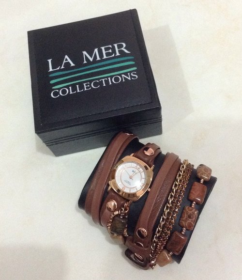 LA MER COLLECTIONS Red Fossil Coral Watches