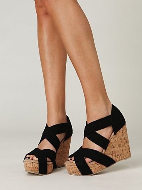 shoes / Volatile Stretch Cork Platform at Free People Clothing Boutique