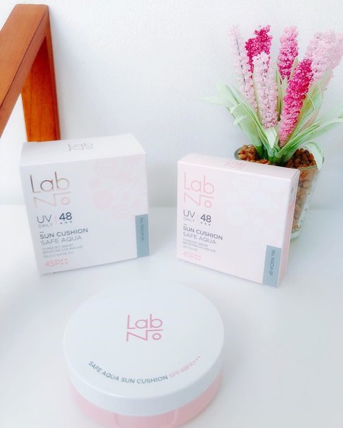 SUNSCREEN MUST HAVE IN 2019 ! ☀️
LABNO UV DAILY SUN CUSHION SAFE AQUA SPF 48+++ 🌸

With a color combination of pink and white, sunscreen with cushion packaging.  My first time I had a sunblock in a cushion package

This sunscreen is a physical type.  Physical sunscreens are naturally broad-spectrum, protecting against both UVA and UVB rays. Physical sunscreen ingredients are titanium dioxide. Like in general, this type of sunscreen does have a white cast when used, but what I feel is the white cast on my skin even gives the effect of tone up and evenly tone my skin.  and after being watched, the warrants mingled with the color of my skin and the natural glowing effect that I liked ❤️ In terms of packaging I really like and the puff is super pretty with a tear drop model that is very easy to use to reach the shrinking angles of the face.

I like the semi matte finish and natural glowing, the tone up effect is suitable for my skin, practical use, fresh soft scent. But I think it seems less suitable for those who have dark skin color.  Super recommend for light skin colour. And because it's a sunscreen cushion, there's no tinted coverage.  and super perfect for daily use. 
This product is dermatologist tested, all safeEWG grade, 20 non added formula for triggering sensitive skin, hypoallergenic ingredients.  Can be used by all skin types and even baby skin 🌸

You can get this cute sunscreen cushion on my Charis Shop , click link in my Bio Profile 🛒🛍 #charis #hicharis #labno #labnosuncushionsaveaqua #sunscreen #sunscreencushion #kbeauty #abcommunity #abskincare #skincare #makeup #clozette #clozetteid #idskincarecommunity #kokoamore_reviewprogram #skincarecommunity
