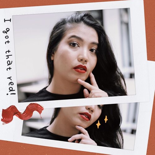 Kuncian dari tampilan lipstik merah merona namun tidak nampak berlebihan: pakai complexion yang super flawless, Sist!

Namun jika kulitmu banyak dosa macem saya ini, maka wajib banget pakai full coverage foundation, makeup mata untuk pengalihan, dan sisanya percaya diri 😂
-

Besok deh saya upload tutorialnya. Moga videonya ndak cacat karena lightning lagi ndak konsisten :p
-
#motd #motd💄 #makeup #redlips #gincumerahmerona #clozetteid