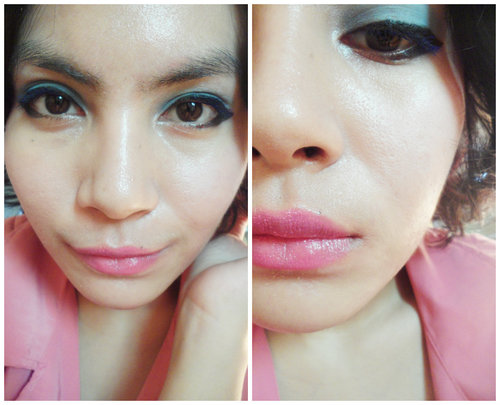 lovely blue and pink make up look :)