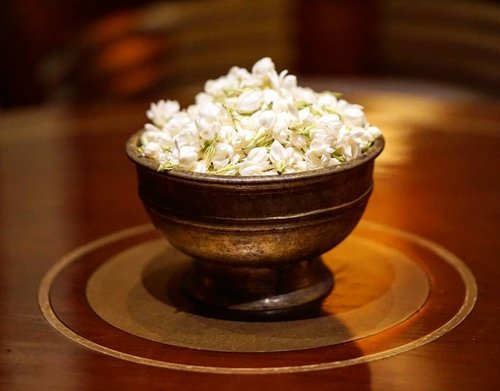 A pot of Indonesia Jasmine that was known to be the most aromatic and famous as fragrance ingredient. I love jasmine since I was little. My mom's garden was filled with flowers and jasmine is my favorite since they always smell so good. I often kept some in my pockets and put dried ones inside my wardrobe. I wish I have one at my home right now so the kids can know about jasmine as well.#jasmine #Indonesiaheritage #dharmawangsahotel #Indonesiaflower #flower #best #clozetteID #heritage #beauty #aromatic #naturalfragrance #beautiful #whiteflower