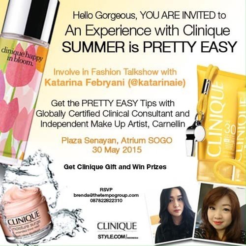 Hello everyone!! See you on Saturday. 
@Cliniqueindonesia Summer Look for that perfect radiance and makeup under the sun. 
Blogger and public, RSVP to brenda@thetempogroup.com 
#clozetteid #Clinique #Indonesia #makeup #blogger #beautyblogger #event #summer #look #cosmetic #skincare