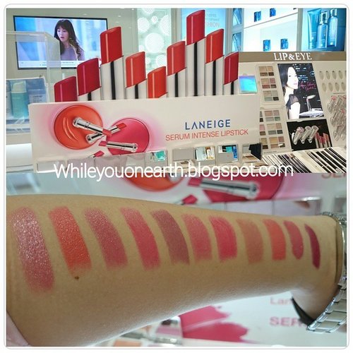 Swatches of the new lippie from @laneigeid 
Serum Intense Lipsticks are just irresistible,  which one is your favorite? 
#beautybloggerindo
#laneige #lipstick #serum #beauty #beautyblogger #instabeauty
#instadaily #id #ig #idbblogger #PhotoGrid #clozetteid #Indonesia #indoblogger