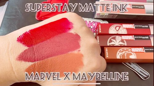 #MarvelXMaybelline presenting Ironman, Spiderman and Capt. Marvel. SuperStay Matte Ink from #MaybellineIndonesia ini emang udah terkenal bagus, gak mahal, dan tahan sampe 16 jam, bahkan lebih kalau gak di rub. Full video ada di:https://youtu.be/kDDdUUK2eZIPsssttt, what is your favorite color? #igbeauty @maybelline #swipeonyoursuperpower #instabeauty #mattelips #redlips #beauty #beautyinfluencer #beautyvlogger #swatches #makeup #motd #makeuptoday #clozetteID #lippies #potd #lotd