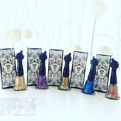 @officialannasui Iridescence Nail Colors in 5 shades you wont want to miss this holiday season.http://whileyouonearth.blogspot.com/2015/12/anna-sui-nail-color-iridescence.html#clozetteid #beautyblogger #nailcolor #nailpolish #annasui #beautybloggerindonesia #gold #purple #cobaltblue #green #glam