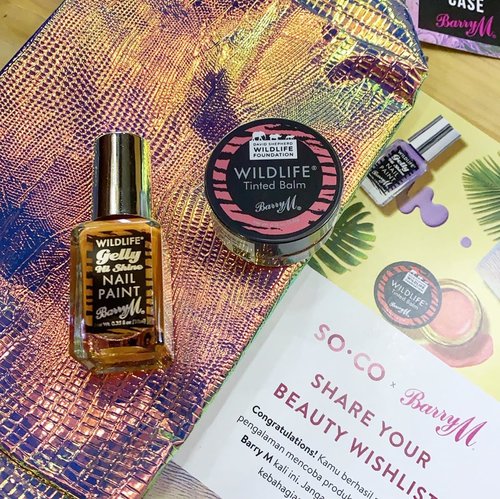 Thank you @sociolla for the @barrymcosmetics_id Wildlife Gelly Hi Shine Nail Paint in Desert Orange and Tinted Balm in Sunset Pink. 
20% net profit for the Wildlife collection goes to #davidshepherdwildlifefoundation 
The colors are bright and irresistible, I hope that’s the colors of our wildlife future too. 
#sociolla #socobox #barrymcosmetics #beauty #makeup #wildlife #love #igbeauty #igmakeup #igers #igdaily #instadaily #iglife #instalife #clozetteID #beautybox #nailpolish #lipcream #blush