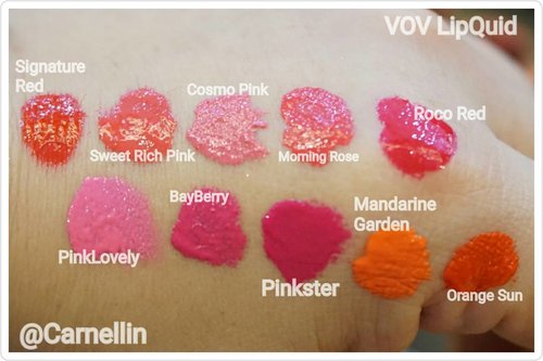 It's a world of pink, red and orange. But mostly pink 😍@vovmakeupid @vov.official#vovmakeupid #vov #lipquid #cosmetic #ClozetteID #BeautyBlogger #beautybloggerindonesia #lipcolor #lipshade