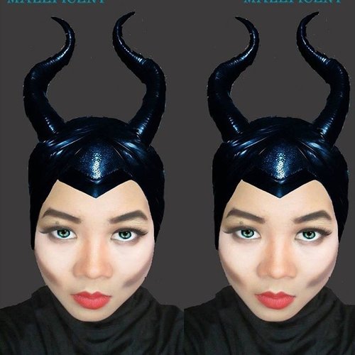 I'm Maleficent xD #maleficent #disney #makeuplook #fotd #beautyblogger #indonesianbeautyblogger #instabeauty #moviemakeup #instabeauty #clozetteid #ofisuredii #angelinajolie #redlip