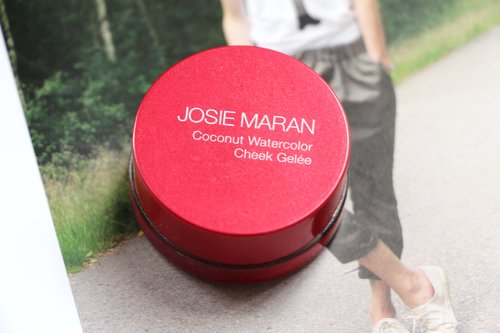 Josie Maran Coconut Watercolor Cheek Gelee. 10hours++ on my oily skin! 