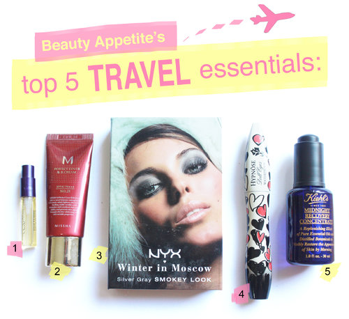My top 5 travel beauty essentials! :)