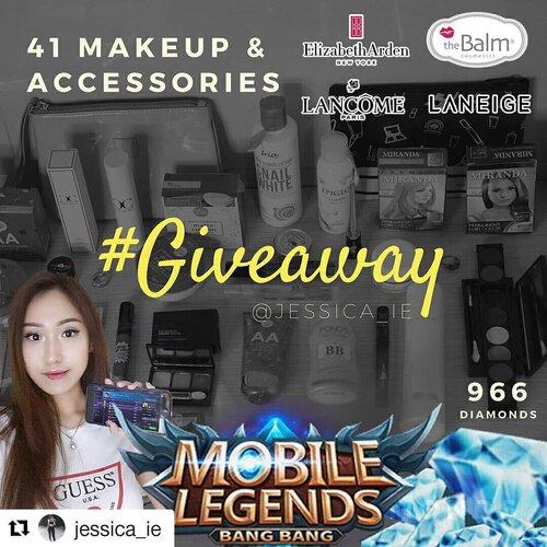 Supporting my friend @jessica_ie 's giveaway 😊💖
.
Mau 💎💎💎nya aja buat genapin beli skin Harley yg mau muncul nanti 🎩😋
.
Yukk yg mau join 👀 liat post originalnya yaa
@popok_ame
@kiluwastrife
@chandra.r88
@hincelois_jj
@lizbet.ds
.
-------------- #Repost @jessica_ie (@get_repost)
・・・
Hello guys! Another #GIVEAWAY time!

Hadiah:🎊🎁
*2 paket makeup+aksesoris untuk 2 pemenang
Aku sebutin satu-satu nama hadiahnya di desc video di YT :)
💄💄💄💄💄 *966 diamonds #mobilelegends untuk 1 pemenang. Diamond ya jd bisa dipake apa aja, magic wheel/skin/beli yg lain2. Bukan gift skin. Jd lebih enak :3 💎💎💎💎💎 ————
* tag 5 friends on your instagram banner repost of this picture :)
* previous winners are allowed to join again
* previous unfollowers are not allowed to join (I do check :) )
* no fake account. Akun olshop fanbase dll bebas asal akun hidup bukan ghost account
* pastikan semua mandatory steps dilakukan spy tdk di diskualifikasi kalau menang
* nggak dipungut biaya ongkir dll. Winners tinggal duduk cantik dan tunggu hadiahnya :)
* sebagian adalah produk brand new with seal, sebagian preloved dgn kondisi baik dan baru pakai ———————
More infos on how to join: click the link on my bio or go to my Youtube channel and see the latest video about “SAVAGE TIPS-LESLEY”
.
.
Thank you❤️ Good luck😁
Kalau ada pertanyaan bisa ditanyakan di komen ya. Tolong tanyakan yg ngga ada di caption ini dan description video di YT ya.:) ✌🏻 #giveawayindo #clozetteid #mlbb #mobilelegendsindo #jessicaie8thgiveaway #giveaway #makeupgiveaway #beautyblogger #gamergirl