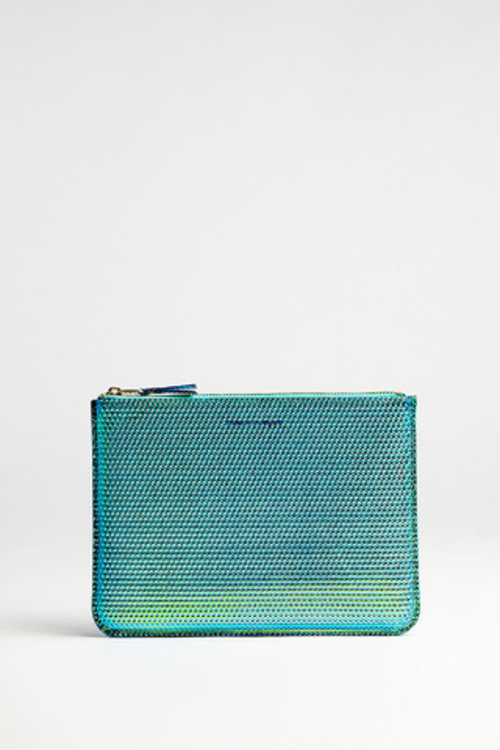 Turquoise Embossed Metallic Foil Pouch by Comme des Garcons - Shoppe Item By my-wardrobe @Clozette.co