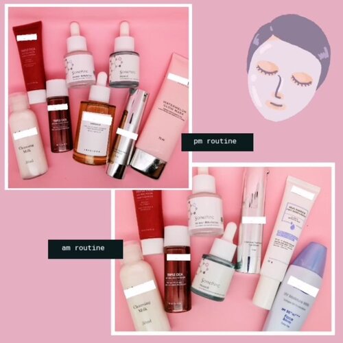 💞💞 SKINCARE ROUTINE 💞💞
⠀
🌝Morning Skincare Routine :
Cleansing milk - Facial wash - Toner - Somethinc Niacinamide - Somethinc Hyaluronic - Eyecream - Moisturizer - Sunscreen
⠀
🌜Night Skincare Routine :
Cleansing milk - Facial wash - Toner - Ampoule / Essence - Somethinc Niacinamide - Somethinc Hyaluronic - Eyecream - Sleeping Mask
⠀
🍃🍃🍃🍃
Aku tuh tipikal orang yg suka pake berlayer-layer skincare. Terutama utk pemakaian serum.
⠀
Knapa? Soalnya aku ngerasa kulitku emang punya banyak kebutuhan. Jadi rasanya ga cukup kalo cuma pakai satu serum doang. Makanya aku suka banget nyetok macem2 serum.
⠀
Tapi nggak semua serum juga langsung ditemplokin ke muka. Biasanya disesuaikan aja ama kebutuhan dan keinginan 😁😁
⠀
Cuma, sejak kenal ama dua serum @somethincofficial tuh aku emang  jd agak setia. Biarpun sering jg pakai serum lainnya, 2 serum somethinc tuh pasti ttp masuk ke daily routine aku.
⠀
Cocok aja sih. Kerja serumnya cepat, tp formulanya bisa dibilang mild. Sejak awal pakai, aku nggak pernah ngerasa ada masalah ama serum mereka. Udah gt brand lokal dan harganya terjangkau pula. Kurang apalagi coba?
⠀
Apalagi kalau pakainya tandem ama AHA BHA PHA Peeling Solution beuuuhh bagus bgt dah🥰🥰 👍🏻👍🏻👍🏻
⠀
Ini udah masuk botol kedua semua. Dan udah waktunya repurchase lagi. Kemasannya mungil sih, jd cepat abis 🤭 Abis ni mo beli yg kemasan gede 40ml biar agak awet
⠀
#SkincareDiRumahAja
#SomethincForYou
#skincareaddict
#skincare
#SkincareIndonesia #SkincareRoutine #skincareproducts #localskincare
#beautybloggers #beautyblog #emakbloggersolo #ClozetteID #Somethincserum