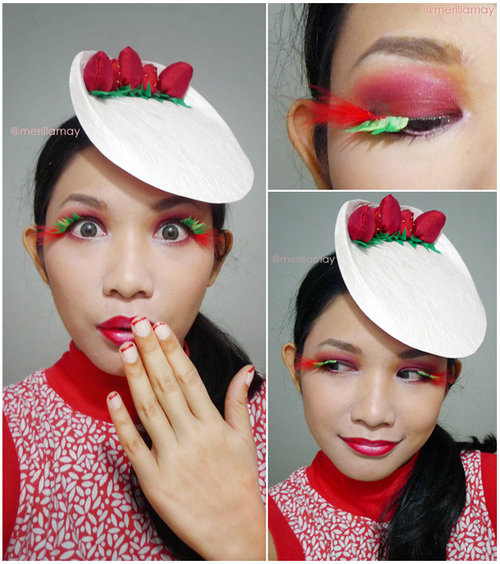 Strawberry Shortcake Inspired Makeup, tutorial here : http://merillamay.blogspot.com/2013/05/tutorial-fotd-strawberry-shortcake.html