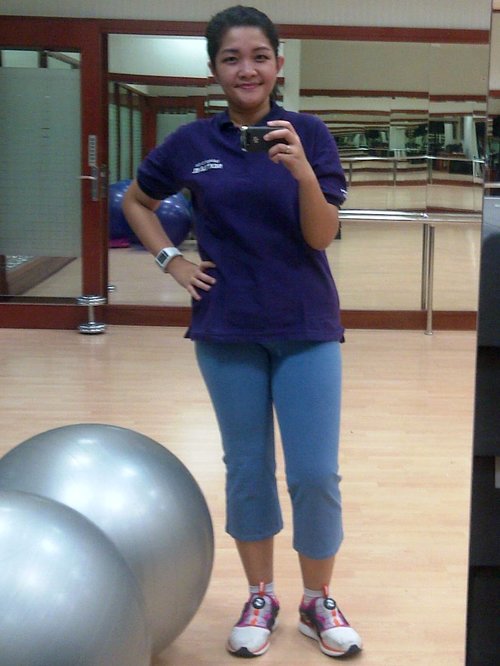 after 30 minutes run on treadmill, feel fresh, sweaty, healthy, happy :)