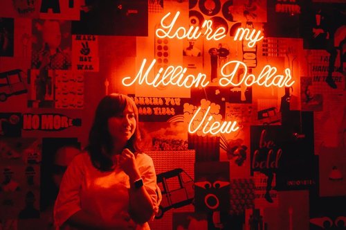 I remember the way your hand could cover my entire shoulder. The way your lower lip stuck out when you were working out a problem in your head. And how you flick your ring finger with your thumb when you get impatient..Yes, you!......#monday #you #morning #view #milliondollar #neon #light #red #ootd #quotes #love #instadaily #art #installation #instalove #travel #travelblogger #sonyalpha #clozetteid