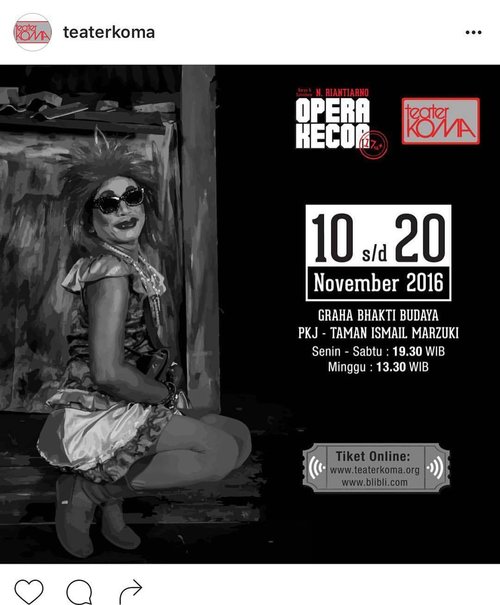 today is the first day of @teaterkoma #operakecoa i cant wait to watch their performance this weekend!!! Ganbatte !! semangat semua tim and kru @teaterkoma #teater #teaterkoma #thursday #clozetteid #femaledaily #instagood #instagram #performance