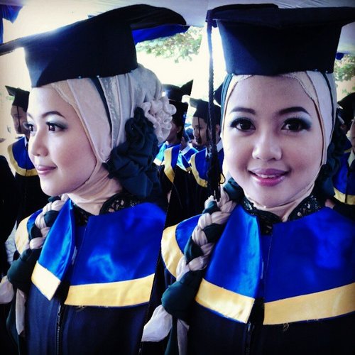 make up and hijab for my sister on her graduation ceremony