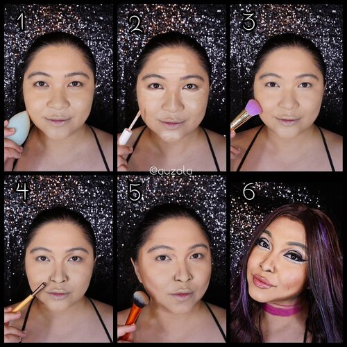 #auzolatutorial fail Ariana Grande makeup tutorial. Well, I add as I goes, jadi ada yang ga kefoto juga. .
Such as, aku nambahin facepaint coklat disekitar wajah untuk membentuk wajah lebih tirus. Terus bagian mata juga aku garisin lagi sama eyeliner biar kelopaknya keliatan dalam gitu. Aku juga nambahin blush on pink muda digaris shading sedikit aja. Itu juga tadinya pake softlens terus malfunction sampe mata jadi merah, so aku copot lol.
.
Steps nya nanti aku update lagi yaaa ❤
.
.
.
.
#auzolamakeupcharacter #dirumahaja #stayhome #wakeupandmakeup #charactermakeup #arianagrande #ladygaga #rainonme #chromatica #makeupforbarbies  #indonesianbeautyblogger #undiscovered_muas @undiscovered_muas #clozetteid #makeupcreators #slave2beauty #coolmakeup #makeupvines #tampilcantik #mua_army #fantasymakeupworld #100daysofmakeup #15dayscontentmarathon