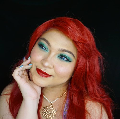 Ariel makeup inspired with red wig 💕.Kangen juga cosplay deh😍...#thelittlemermaid #ariel #disney #disneyprincess #mermaid #clozetteid #cchannelbeautyid #fdbeauty #redlips