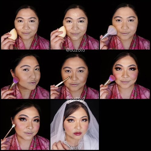 Wedding makeup tutorial!💐💍
.
💐Face💐
1. Gunakan primer dan foundation secara merata.
2. Tambahkan concealer pada bagian yang membutuhkan.
3. Gunakan bedak pada keseluruhan wajah, agak banyak pada bagian bawah mata (semi baking, atau boleh full baking)
4. Tambahkan shading dibagian pipi, rahang, jidat.
5. Shading juga bagian hidung.
6. Setelah eyemakeup selesai (SWIPE), gunakan blush on warna pink pada pipi.
7. Tambahkan highlighter pada tulang pipi, hidung dan sedikit pada cupid bow bibir.
8. Aplikasikan lipstick dan tambahkan gloss. Gunakan gown dan aksesoris wedding, selesai!
.
💐Eyes💐
1. Bentuk alis menggunakan pinsil alis dan rapikan menggunakan concealer.
2. Pulaskan eyeshadow berwarna terracotta pada keseluruhan kelopak.
3. Aplikasikan warna coklat yang agak gelap pada ujung luar mata dan blend.
4. Gunakan glitter eyeshadow pada kelopak.
5. Shading garis mata bagian bawah menggunakan eyeshadow coklat yang sama.
6. Gunakan eyeliner putih pada waterline.
7. Aplikasikan eyeliner.
8. Gunakan mascara.
9. Aplikasikan bulu mata palsu yang agak tebal dan panjang pada bagian atas mata dan sedikit pada bagian bawah mata.
Done!
.
.
.
.
#weddingmakeupcollab #makeupforbarbies #wedding #weddingmakeup #weddingmakeupideas #weddingmakeupjakarta #indonesianbeautyblogger #undiscovered_muas #fdbeauty #cchannelbeautyid @undiscovered_muas #clozetteid #makeupcreators #slave2beauty #coolmakeup #makeupvines #tampilcantik #boldmakeup #100daysofmakeup