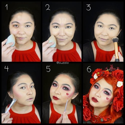 #auzolatutorial so here goes for the Red Queen makeup tutorial! The makeup is easy, it was the hair and flower pinning that drove me crazy 😂
.
Steps will be update soon, need to take my baby boy to bed, lol.
.
.
.
.
#auzolamakeupcharacter #dirumahaja #stayhome #wakeupandmakeup #red #redmakeup #queenofhearts #makeupforbarbies  #indonesianbeautyblogger #undiscovered_muas @undiscovered_muas #clozetteid #makeupcreators #slave2beauty #coolmakeup #makeupvines #tampilcantik #mua_army #fantasymakeupworld #100daysofmakeup #15dayscontentmarathon