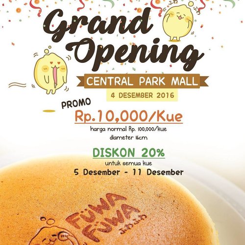 Yayyy, finally the wait is over! Save the date people! Fuwa Fuwa is now at Central Park (LG level)! Psssttt, they will have a BIG PROMO at Central Park grand opening this 4th december!! Only IDR 10k / cake!!! And another promo, 20% all cakes on 5th- 11th december! Serius ini pas grand opening cake nya cuma 10ribu ajaahhh 😍😍
.
.
p.s all cakes are freshly bake and they have a baking time of 15 minutes for 12 cakes so queue is to be expected. Fuwa Fuwa only able to bake to a maximum capacity of 500 cakes a day and everything will be sold at the mentioned price (IDR 10k on grand opening 4th des). So, please be patient and don't get angry or upset if you don't get to purchase because they already at their limited if 500pcs is sold off.
.
.
@fuwafuwa_world #auzolalovestoeat #fuwafuwa #fuwafuwaworld #cake #fluffycake #fluffy #food #foodstagram #japan #yummy #lfl #l4l #likeforlike #clozetteid #bloggerceriaid #bloggerceria #blogger #japanesecheesecake #foodporn #foodie #beautyinfluencer #indonesianbeautyblogger #influencer #japancake #japanesecake #launching #comingsoon #cakestore #mouthwatering #cheesecake