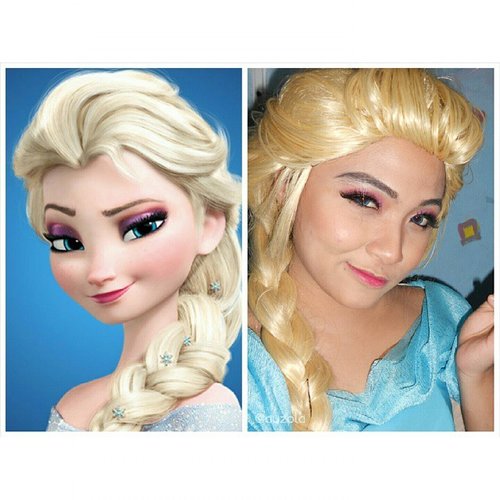 Me as elsa! Look alike enough? Hahaha ♡ #elsa #cosplay #makeup #halloween #frozen #queenelsa #lookalike #vthalloween #ivorylash #clozetteid #muc #icequeen #snowqueen @vanitytroveid