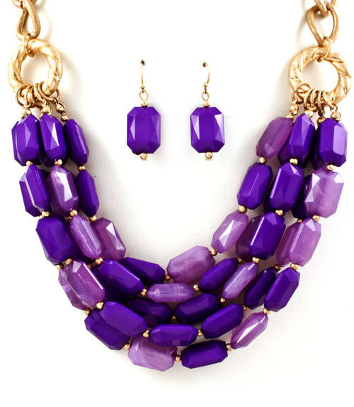 NK1003 - Leila Lavender Necklace Set